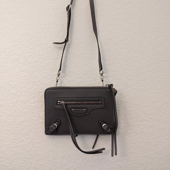 Balenciaga - Neo Classic Leather Pouch In Asphalt - Dark Gray - w/ Tag - Picture 1 of 12